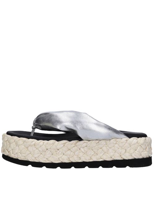 Faux leather thong mules FABI | FD2103A LAMEARGENTO